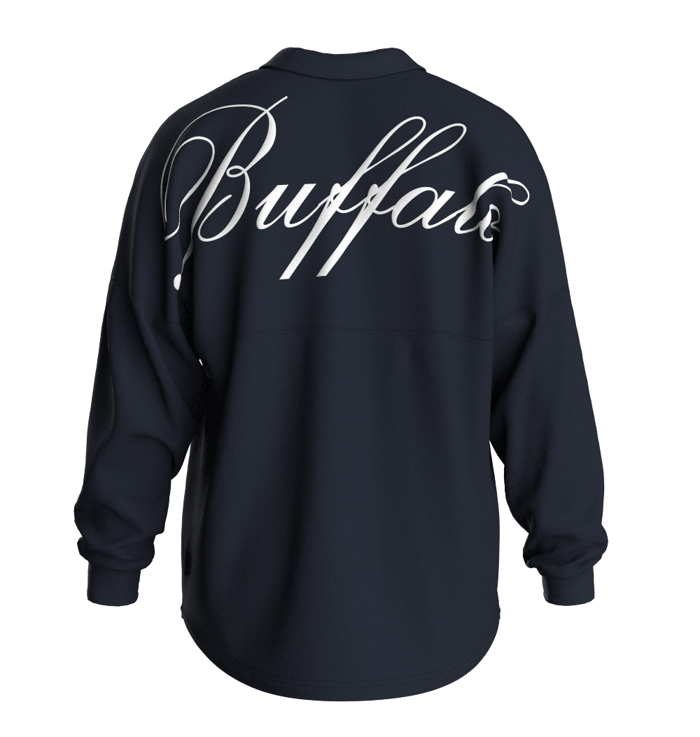 Buffalo Script L/s Polo in Deep Indigo