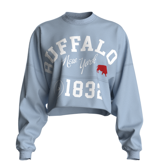 J011934996iceblue | L/s Crop Bflo Ny 1832