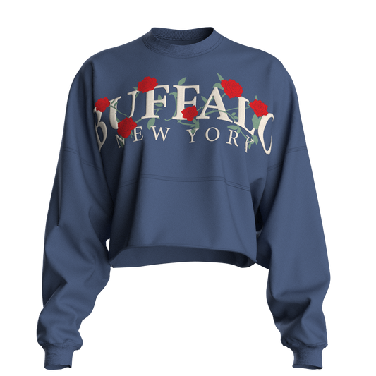 Long Sleeve Crop Bflo Ny Roses