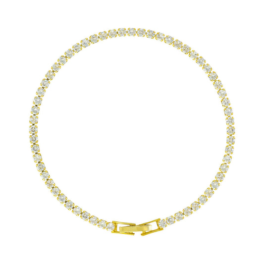 Crystal Tennis Bracelet in Gold