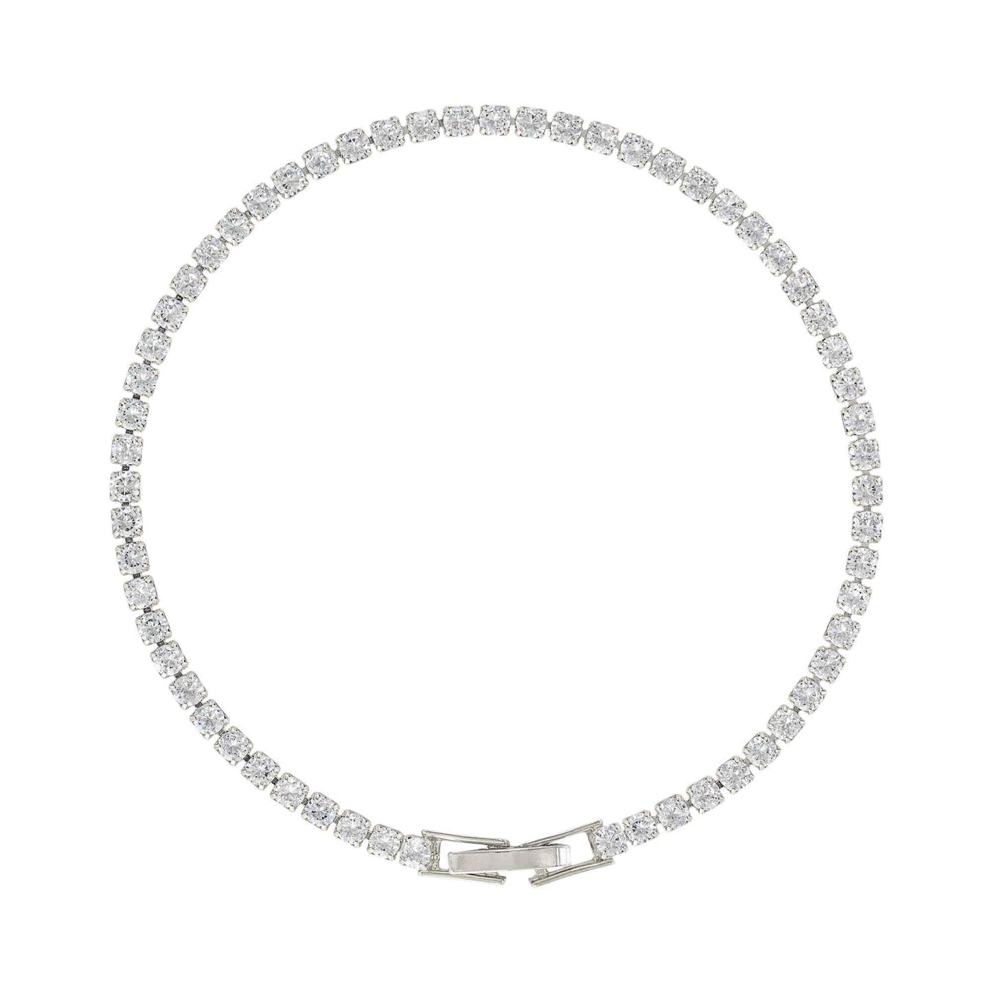 Crystal Tennis Bracelet in Silver