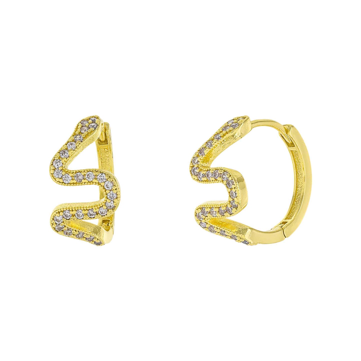 Crystal Serpent Huggie Hoop