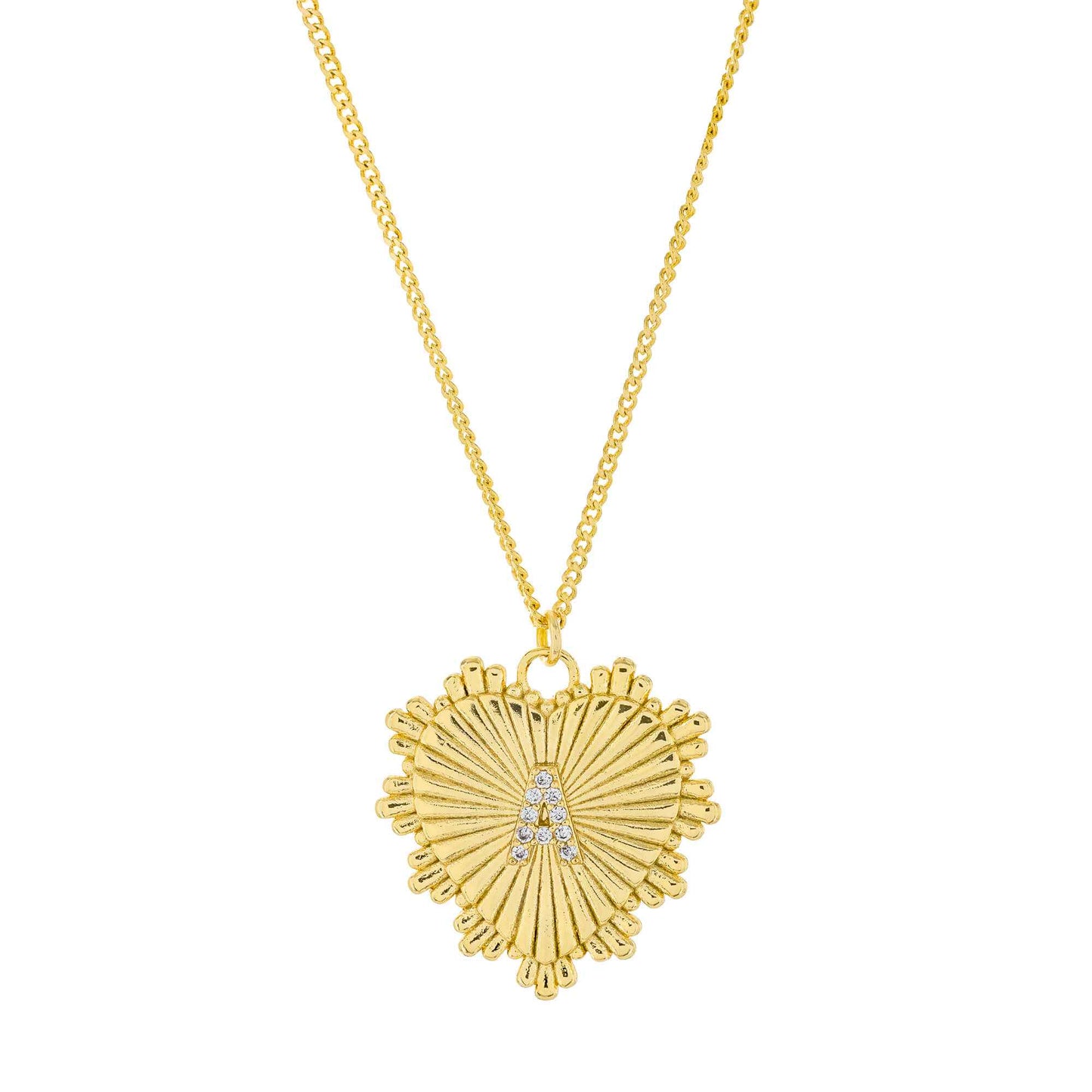 Heart Initial Necklace A