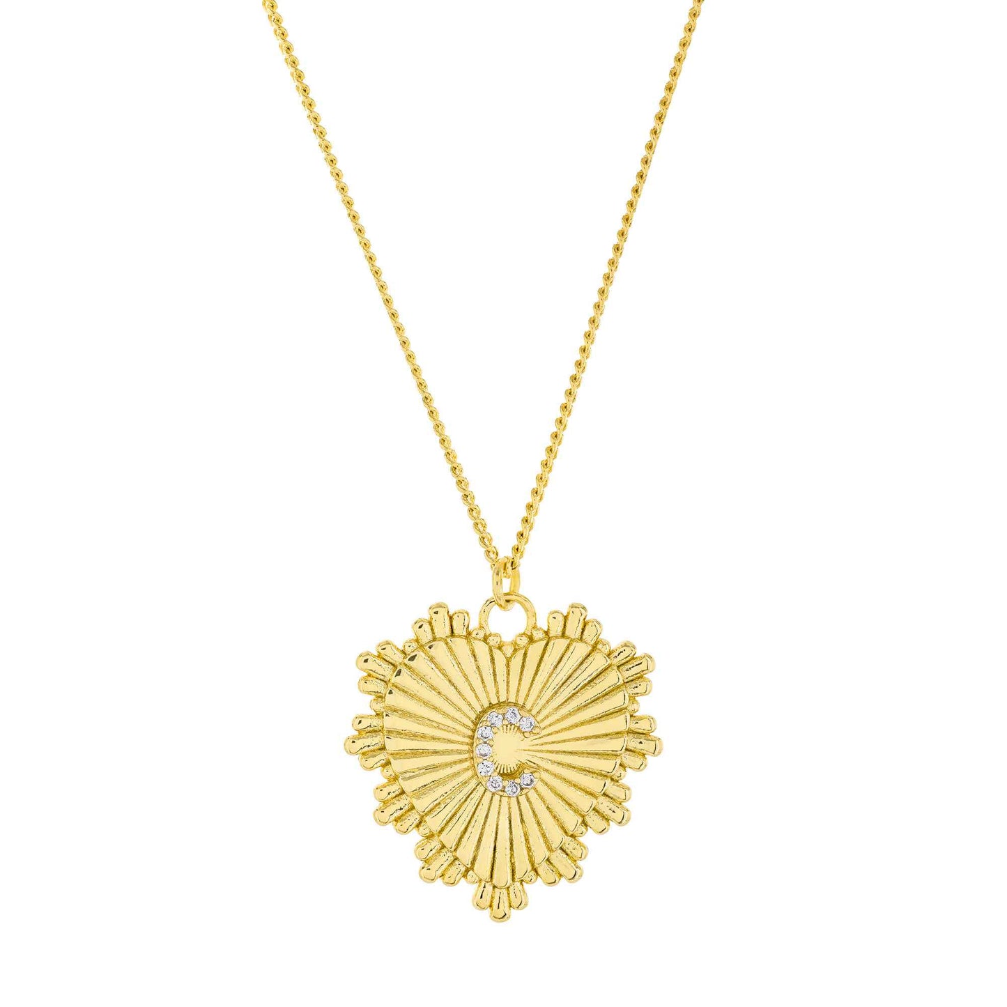 Heart Initial Necklace C