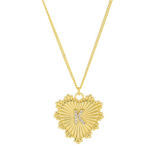 Heart Initial Necklace K