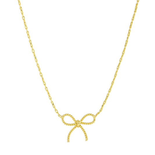 Textured Bow Necklace