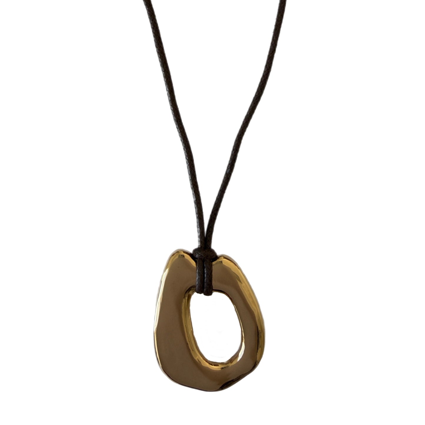 Organic Abstract Cord Necklace in Gold