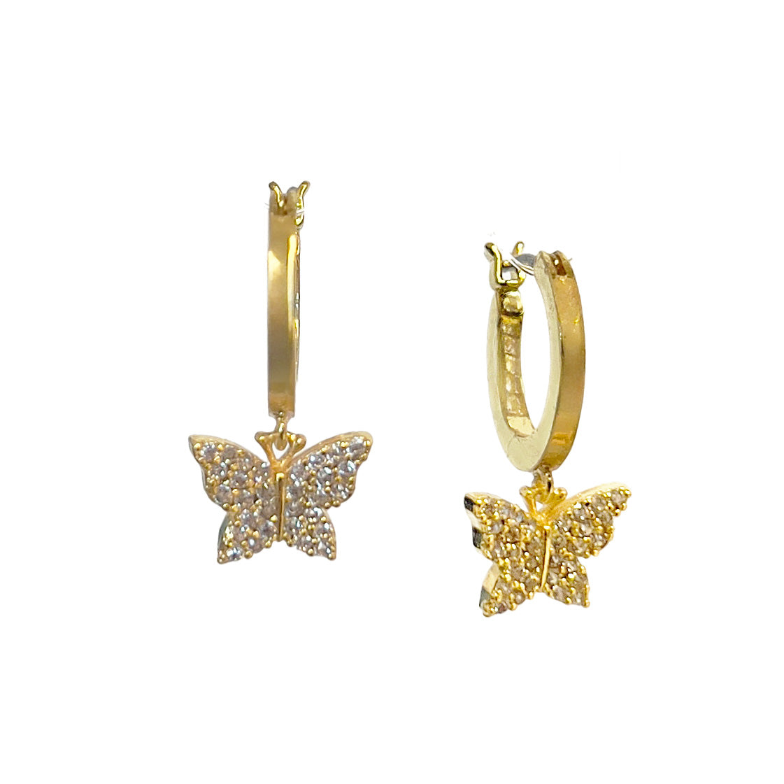 Crystal Butterfly Huggie Hoop