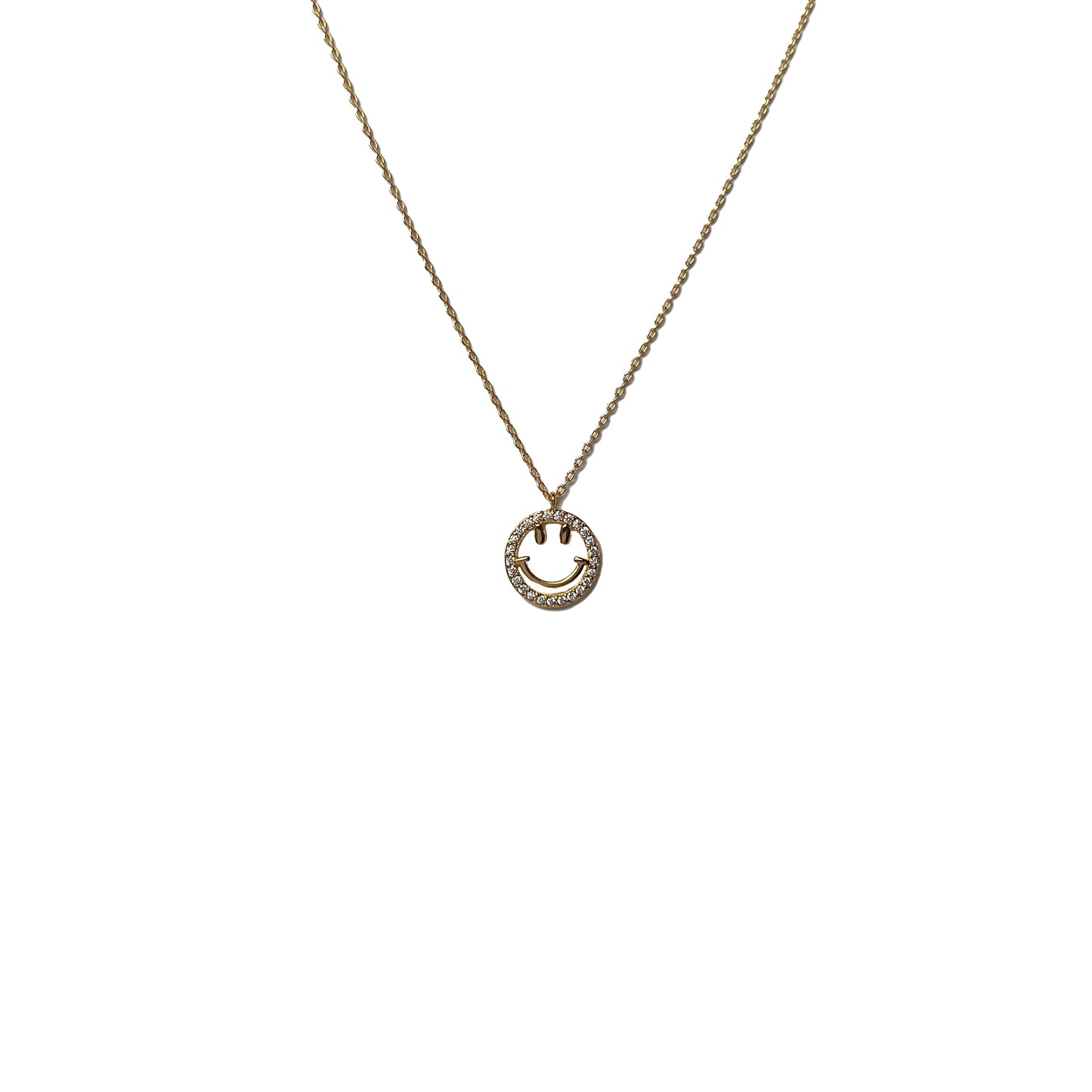 Smiley Crystal Cutout Necklace