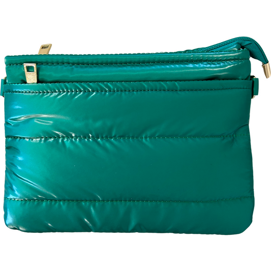 East West Puff Sling Bag in Kelly Green