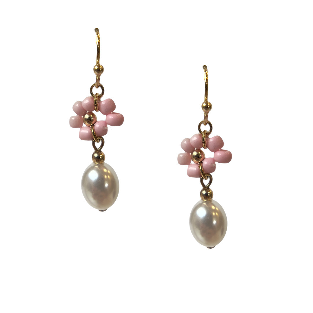 Flower And Pearl Drop Pink