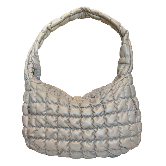 Vegan Carry All Quilted Bag in Beige