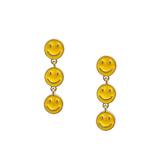 Smiley Drop Earring Yellow