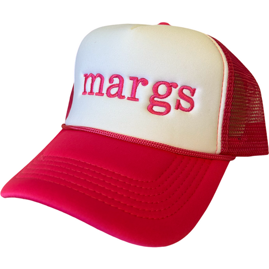 Margs Trucker Hat in Hot Pink
