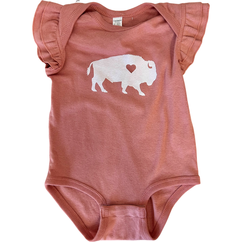Standing Buffalo Flutter Onesie in Mauvelous