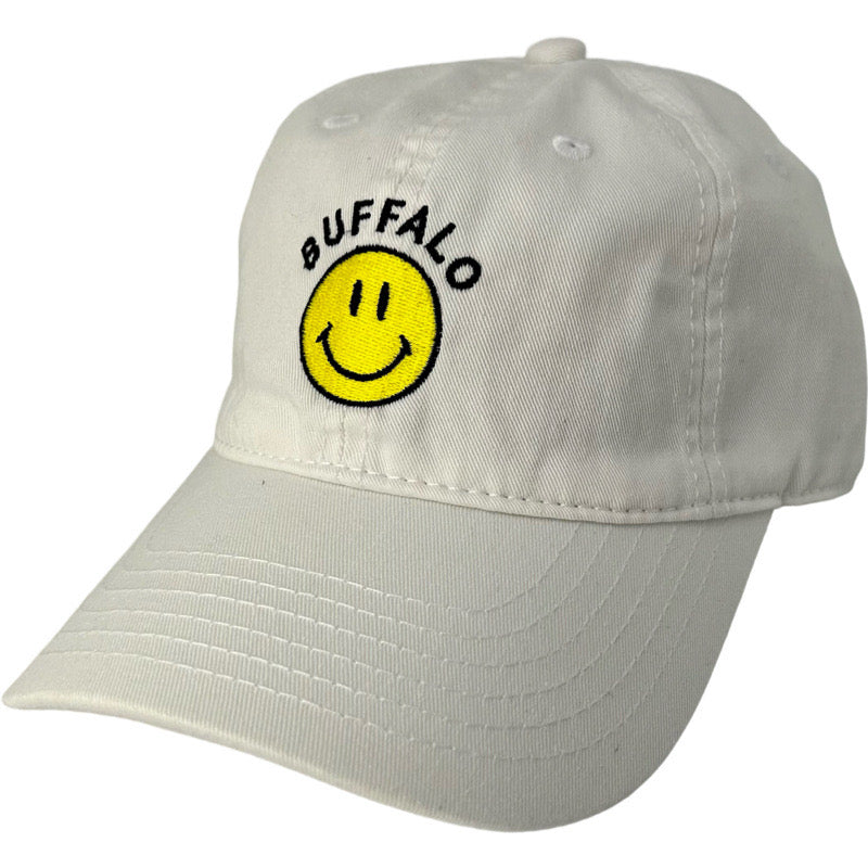 Buffalo Smiley Baseball Cap in White