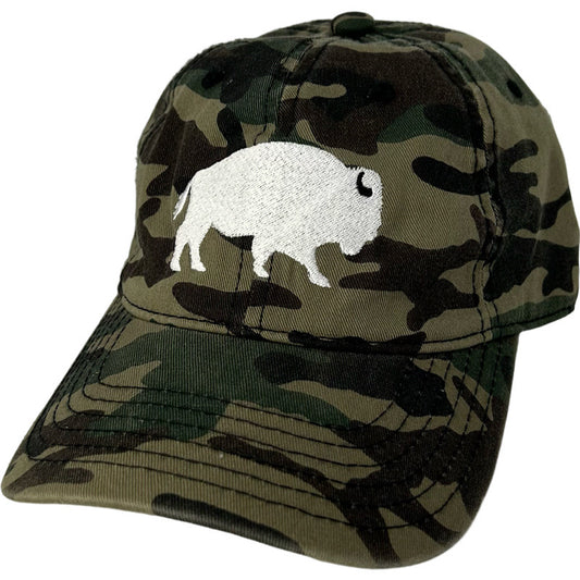 Standing Buffalo Baseball Cap Camo/White