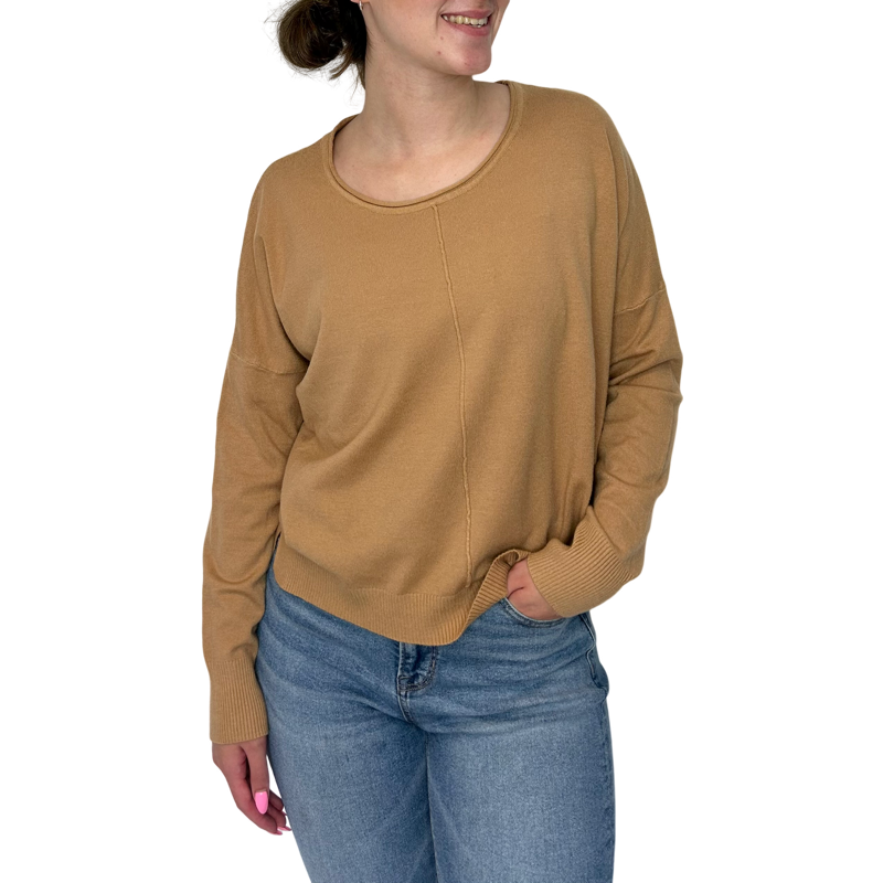 L/S Short Sweater Camel