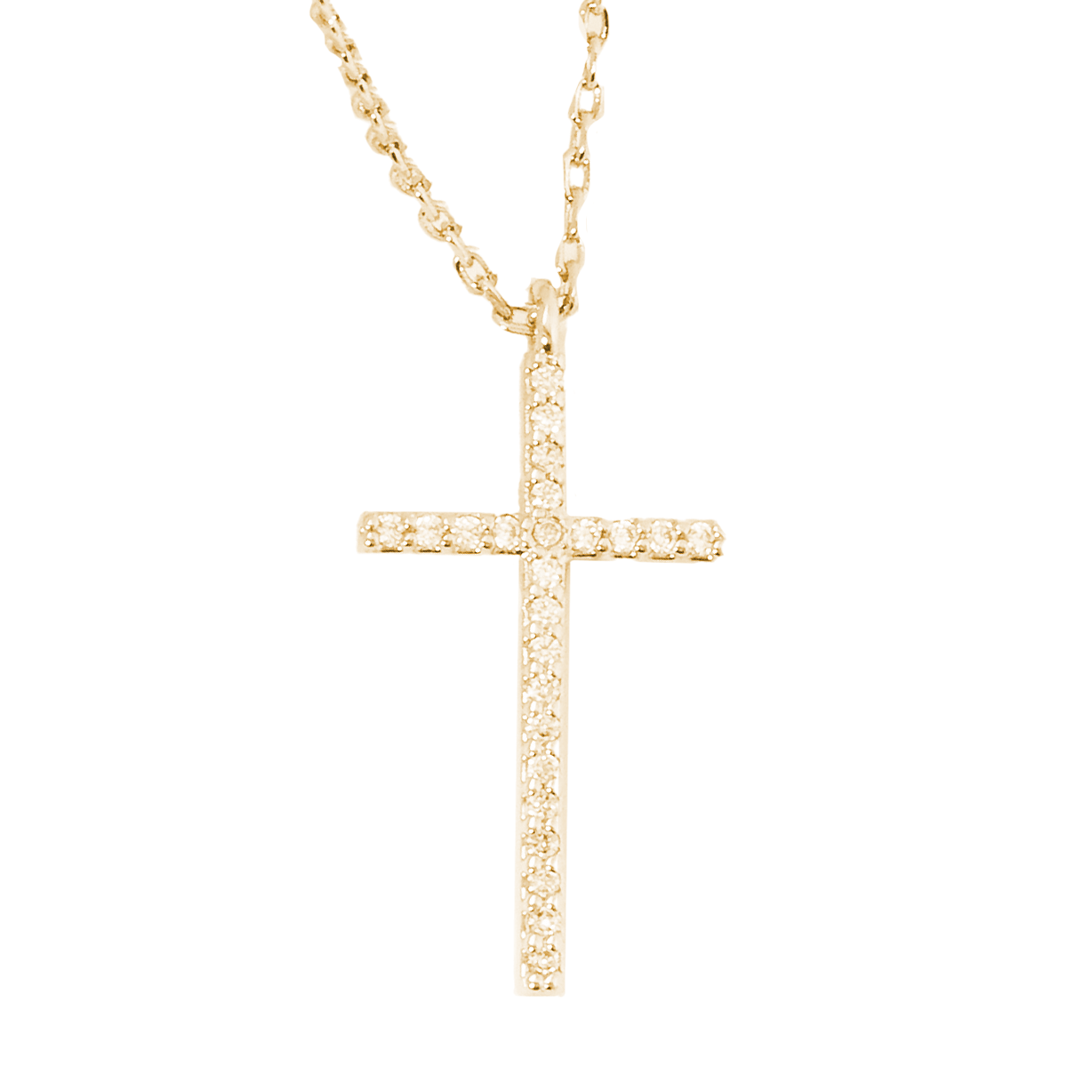 Crystal Cross Necklace Gold