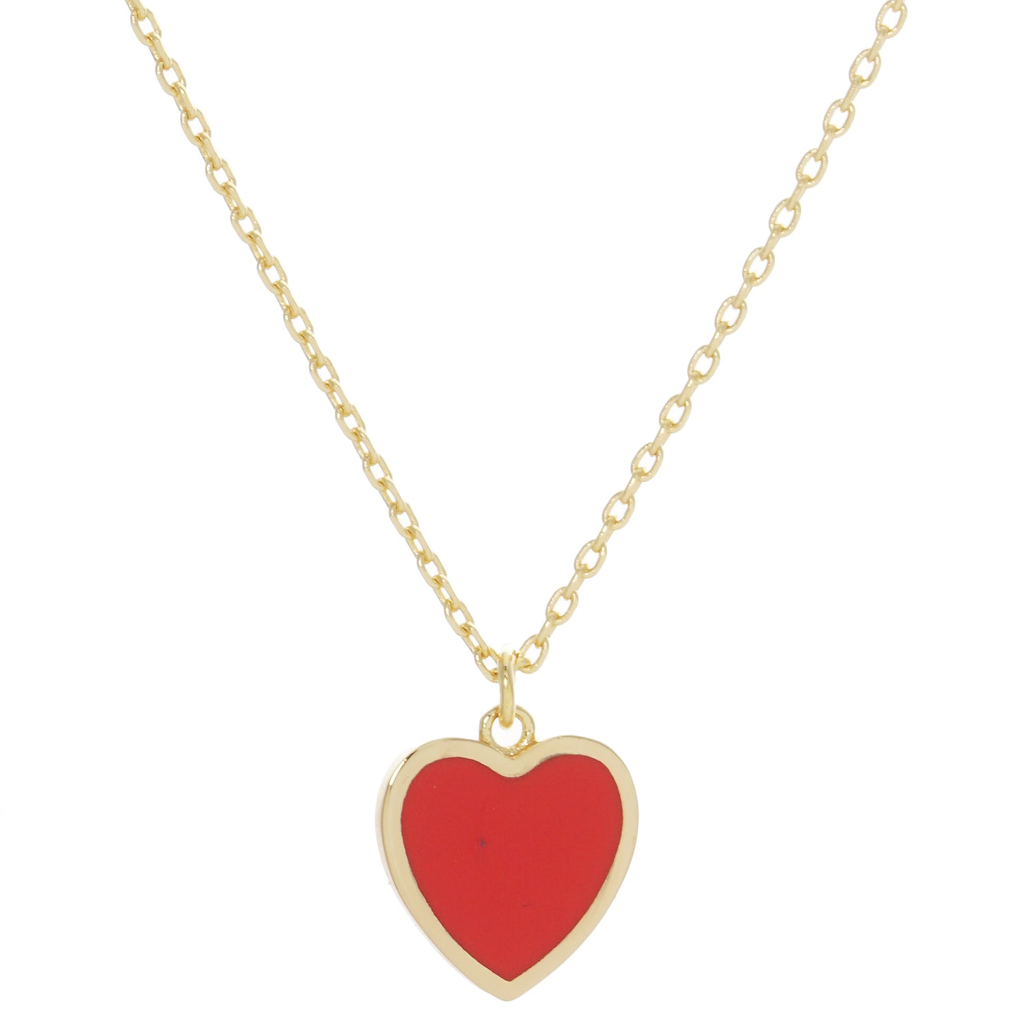 Red Enamel Heart Necklace