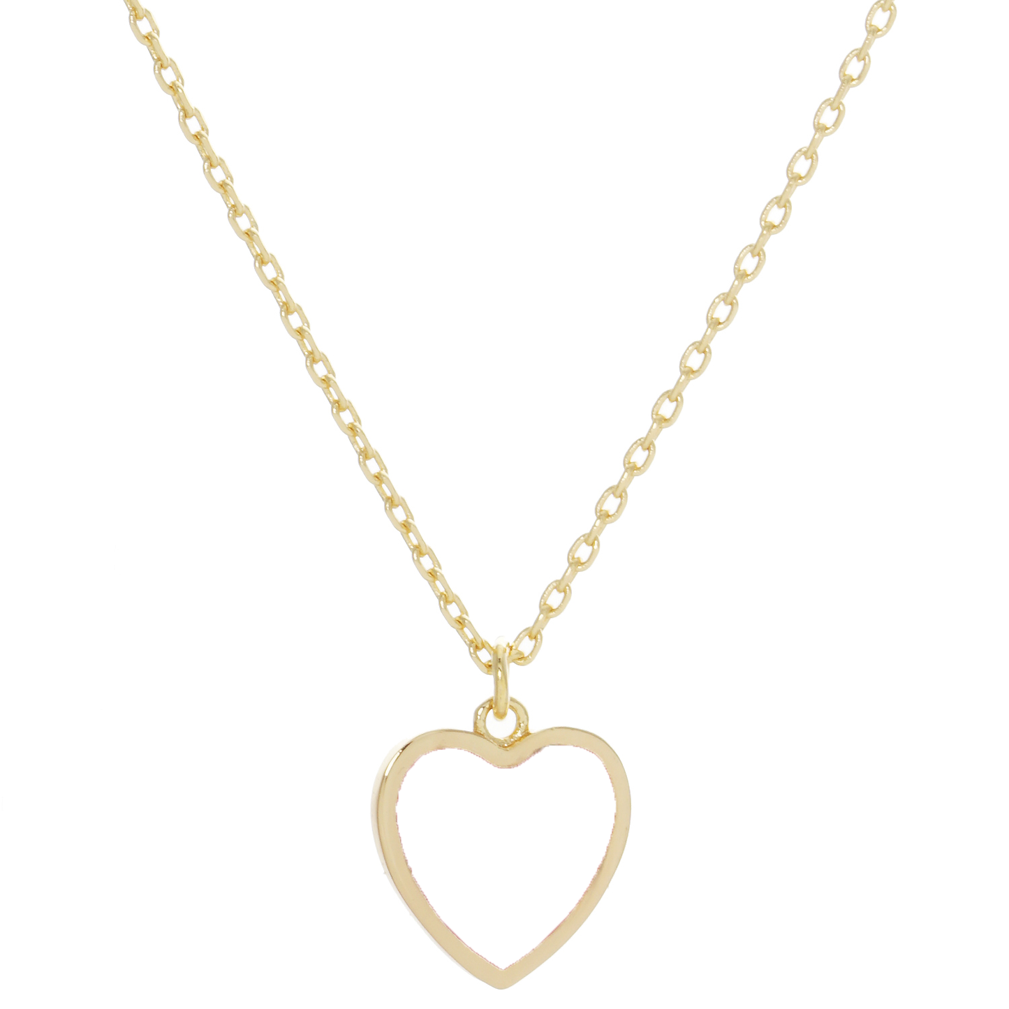 White Enamel Heart Necklace