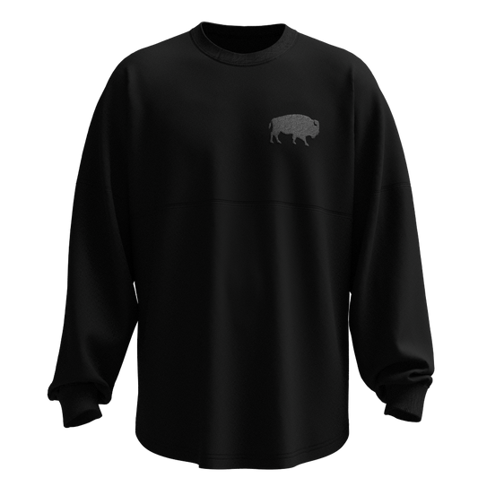 Monochrome Buffalo Long Sleeve tee in Black/Black