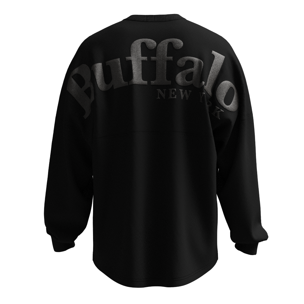 Monochrome Buffalo Long Sleeve tee in Black/Black