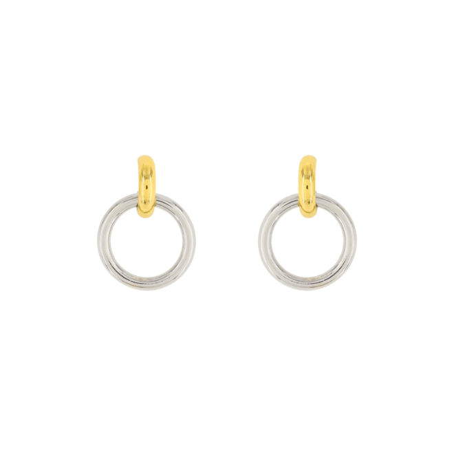 Two Tone Ring Earrings