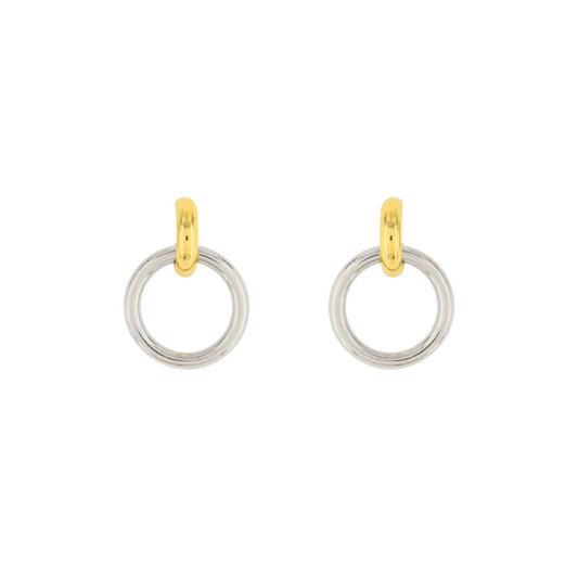 Two Tone Ring Earrings