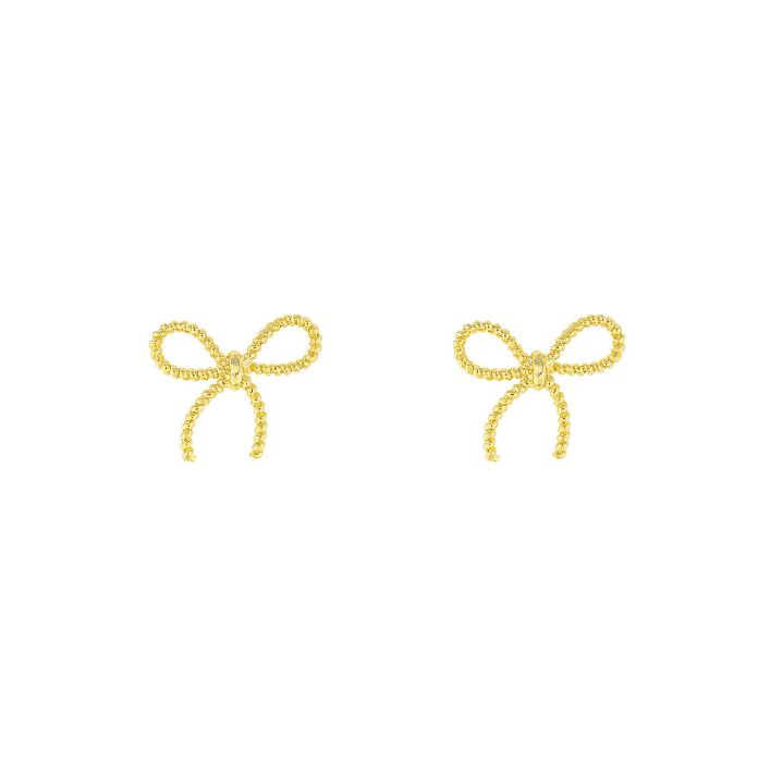 Textured Bow Stud Earring