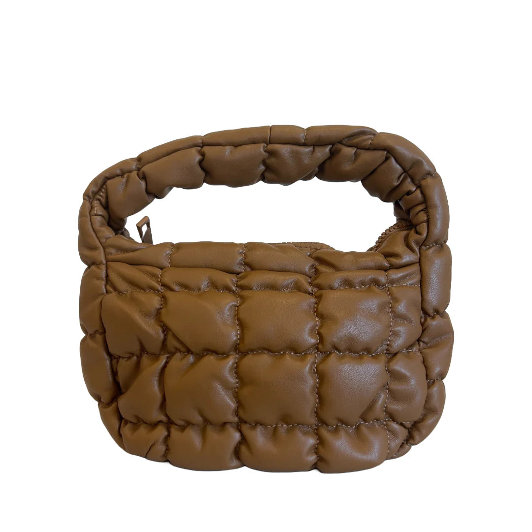 Vegan Carry All Quilt Bag Small in Camel