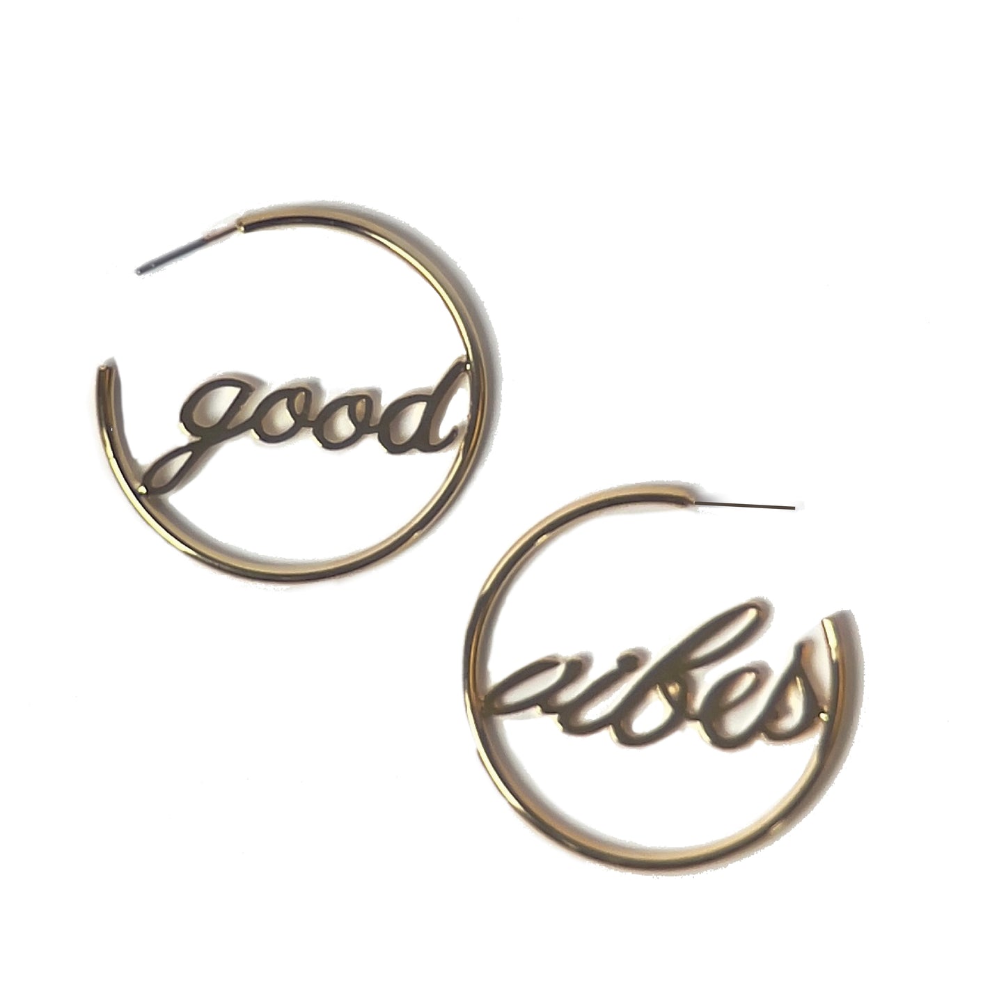 Good Vibes Hoop Earrings in Gold