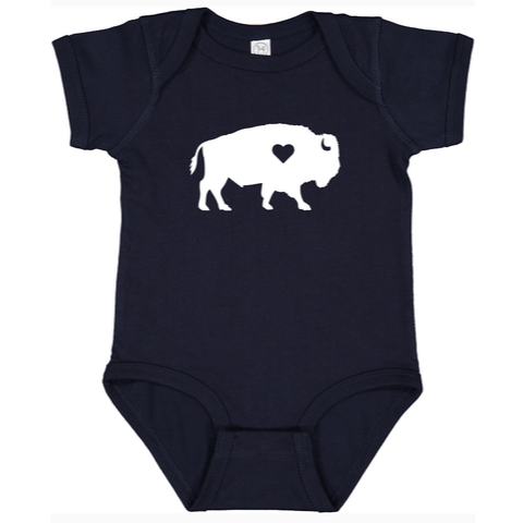 Standing Buffalo Onesie in Navy