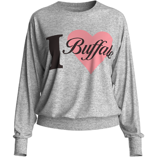 Longsleeve I Heart Buffalo Crew in Grey