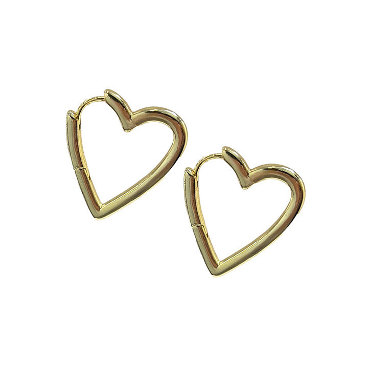 Heart Hinge Huggie in Gold