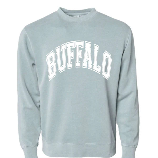Buffalo Pigment Dye Crew in Sage Green