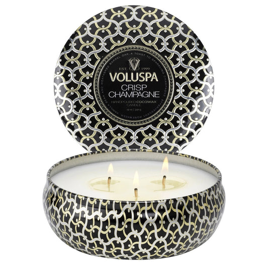 3-Wick Crisp Champagne Tin
