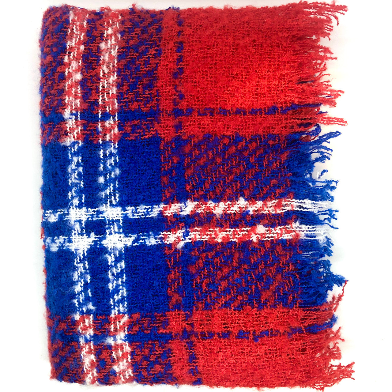Red White Blue Plaid Scarf