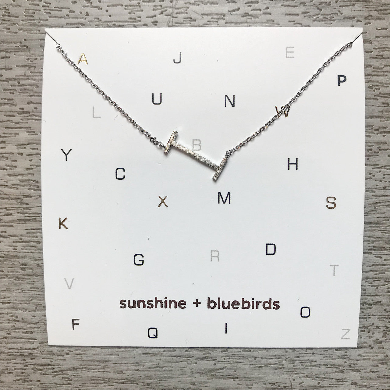 Initial I Necklace Silver