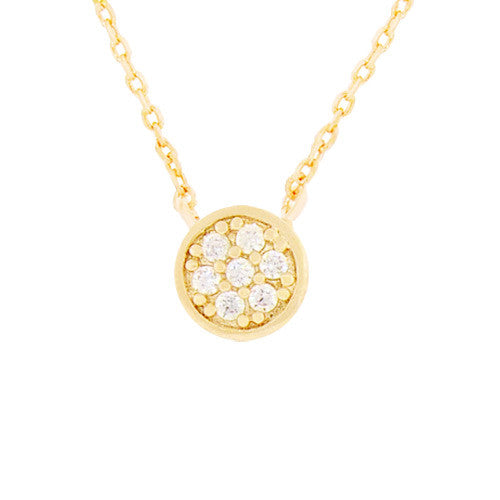 Crystal Station Necklace Gold