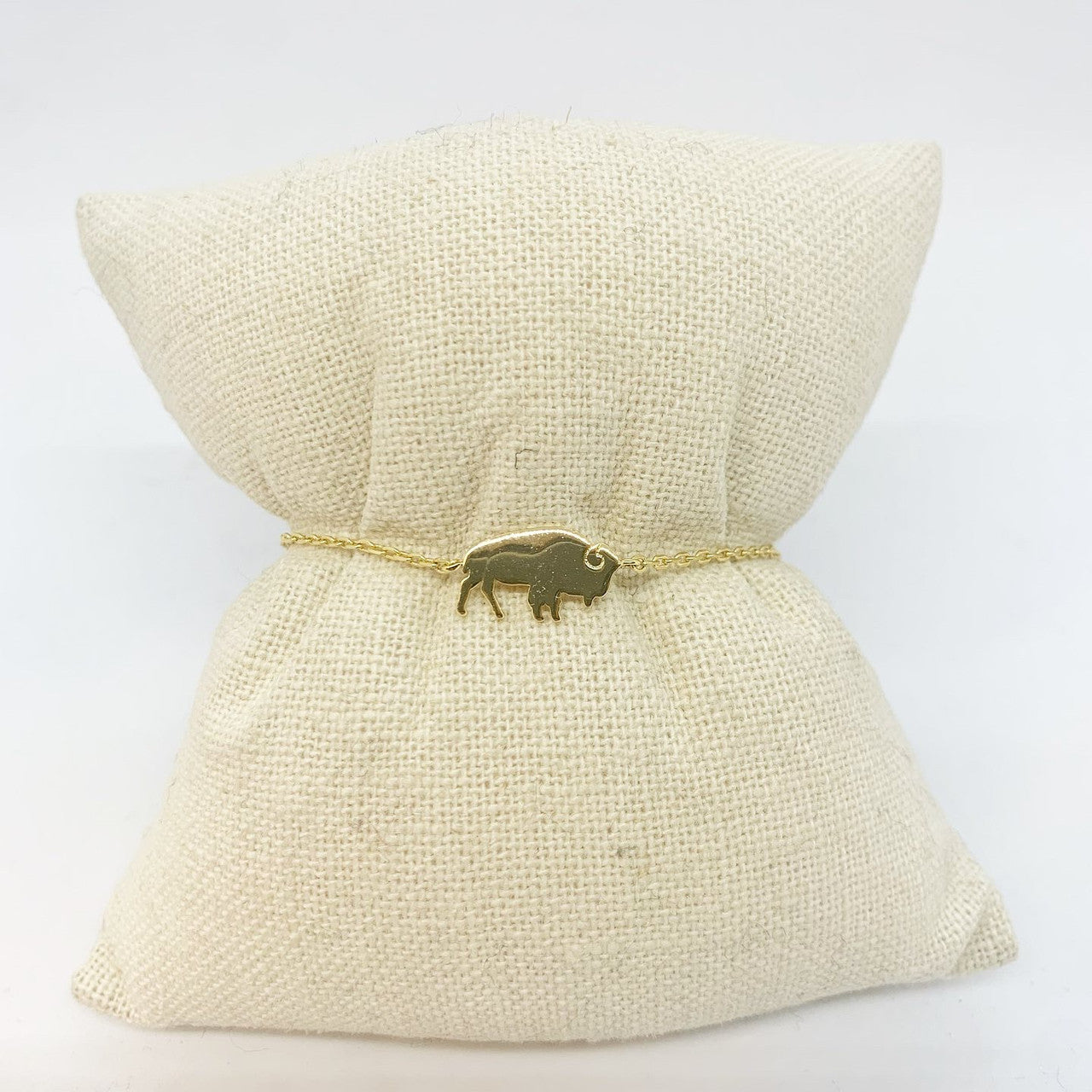 Gold Standing Buffalo Bracelet