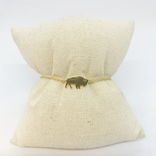 Gold Standing Buffalo Bracelet