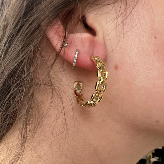 Chain Link Earring Gold