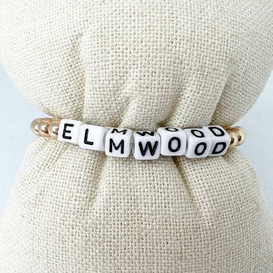 Elmwood Letter Bead Bracelet