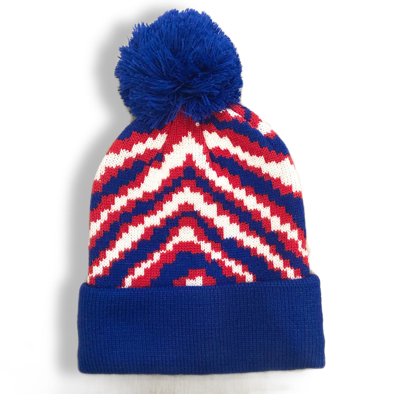 Buffalo Zebra Pom Pom Hat