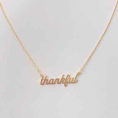 Thankful Script Necklace