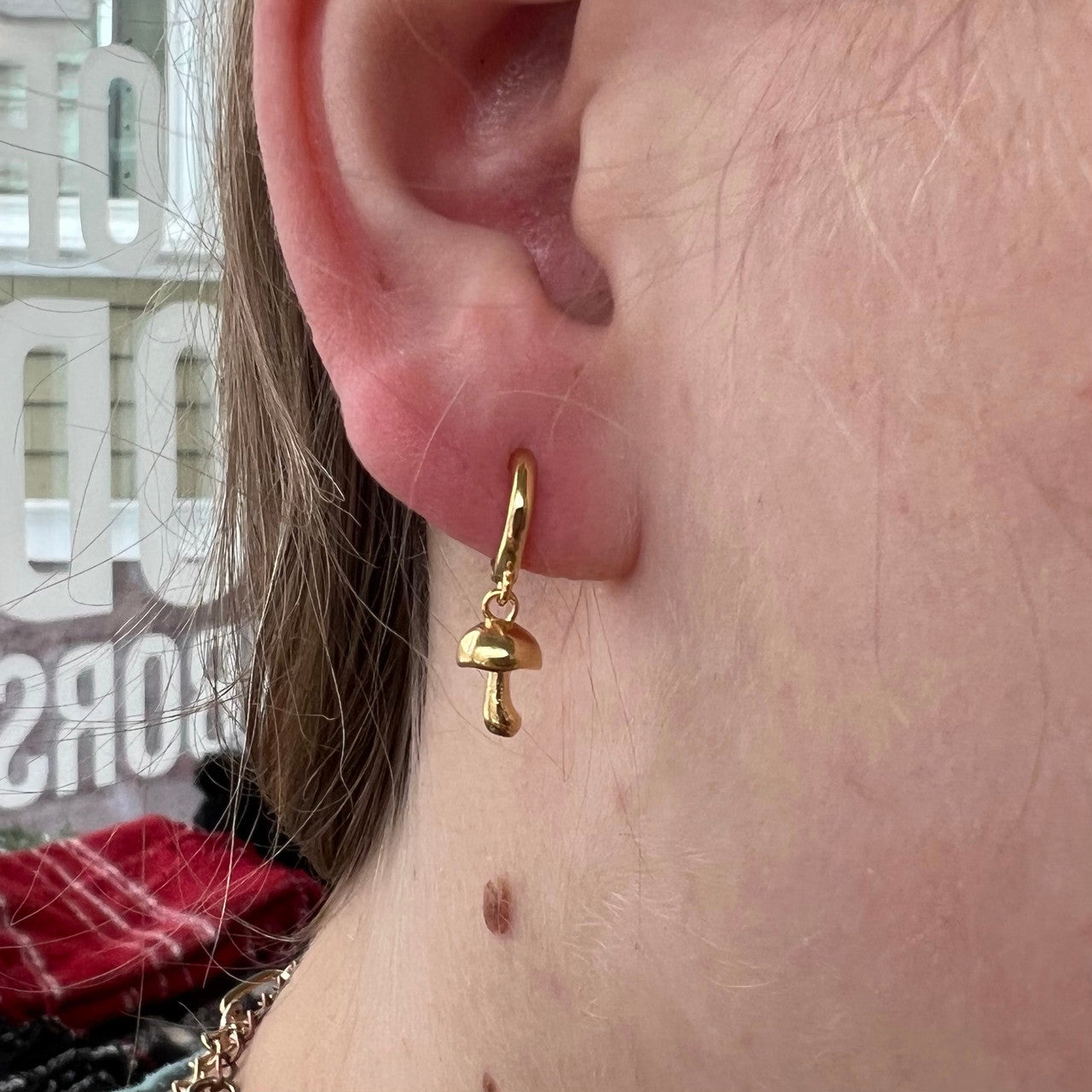 Mushroom Huggie Hoop Earrings