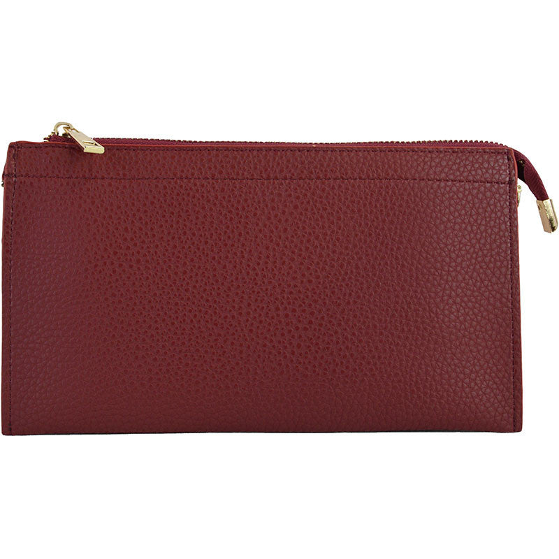 Perfect 3 Pocket Clutch Burgundy