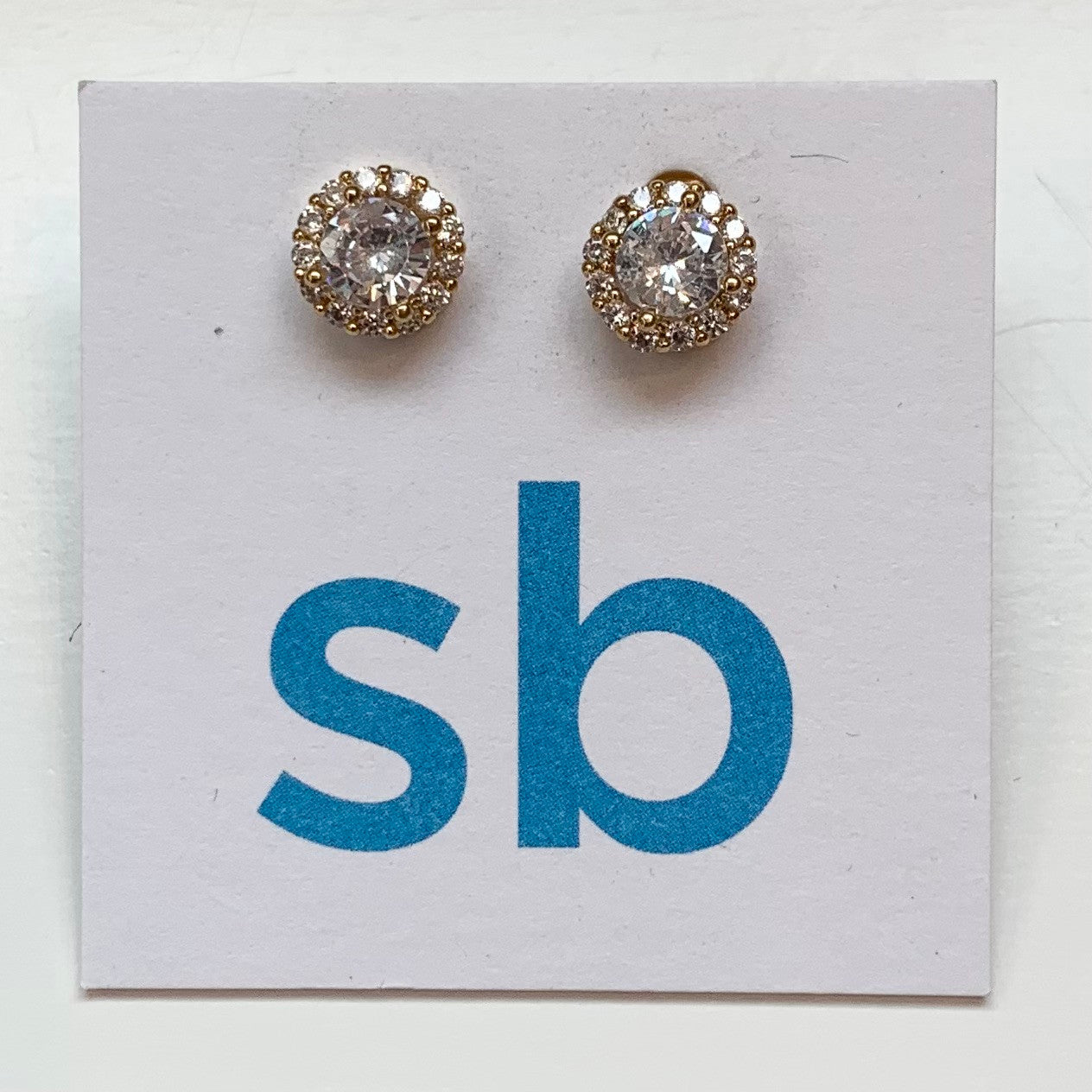 Crystal Party Stud Earring Gold