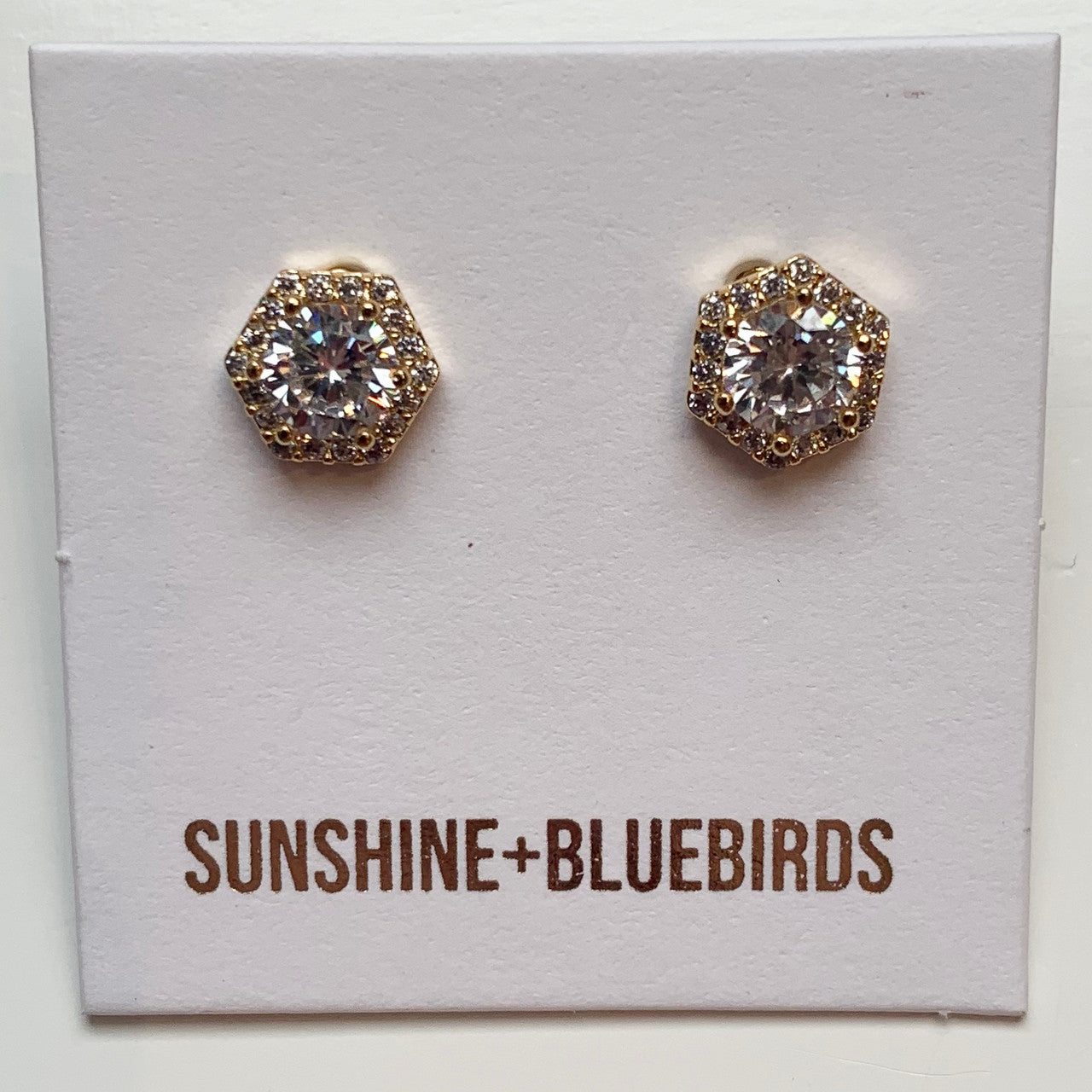 Gold Crystal Stud Earring